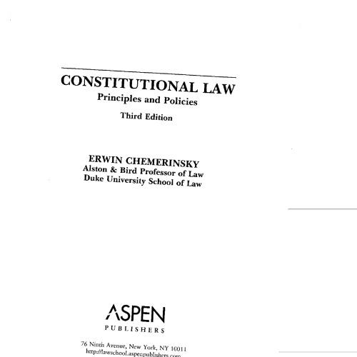 Constitutional law: principles and policies