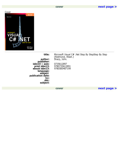 Microsoft Visual C# .Net Step by Step