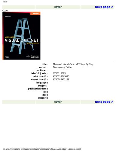 Microsoft Visual C++ .Net Step by Step (Step By Step (Microsoft))