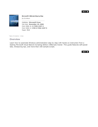 Microsoft VBScript: Step by Step