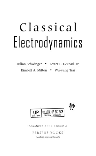 Classical Electrodynamics (Frontiers in Physics)