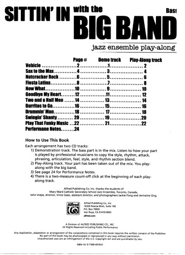 Sittin' In with the Big Band, Vol 1: Bass, Book & CD