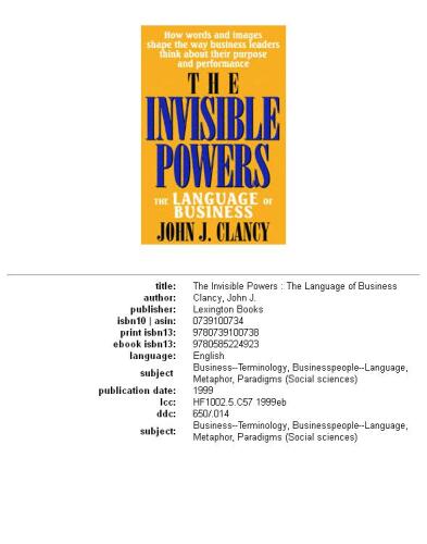 The Invisible Powers: The Language of Business