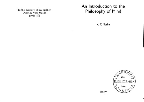 An Introduction to the Philosophy of Mind