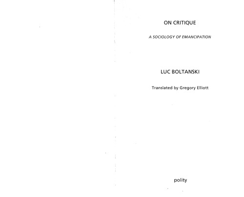On Critique: A Sociology of Emancipation