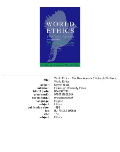 World Ethics