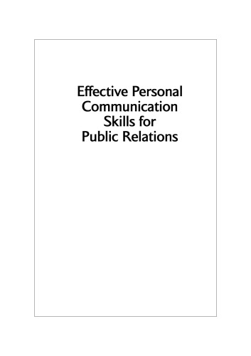 Effective Personal Communication Skills for Public Relations