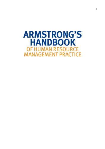 Armstrong's Handbook of Human Resource Management Practice, 11th Edition