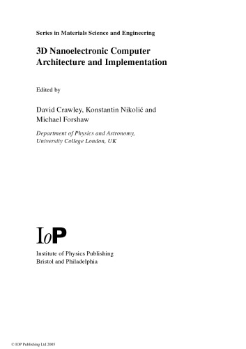 3D Nanoelectronic Computer Architecture and Implementation
