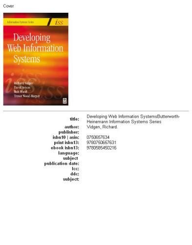 Developing Web Information Systems: From Strategy to Implementation