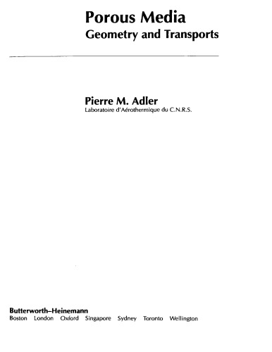 Porous media : geometry and transports