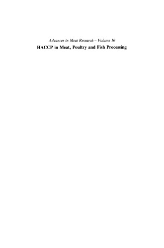 HACCP in meat, poultry, and fish processing