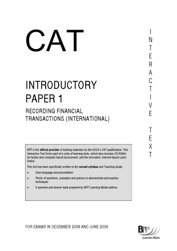 Cat - 1 Recording Financial Transactions (Int)