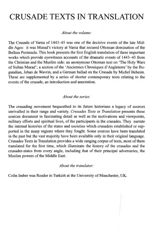 The Crusade of Varna, 1443-45 (Crusade Texts in Translation)
