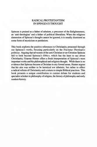 Radical Protestantism in Spinoza's Thought