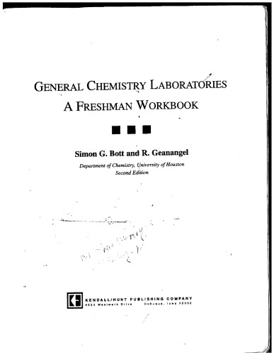 General Chemistry Laboratories: A Freshman Workbook 2nd Edition