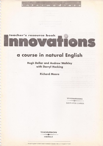 Innovations Intermediate: Teacher's Photocopiable Resource Book