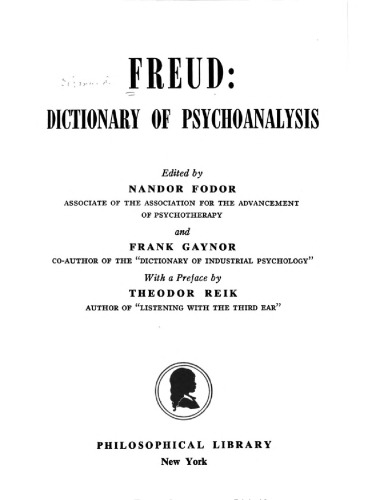 Freud: A Dictionary of Psychoanalysis