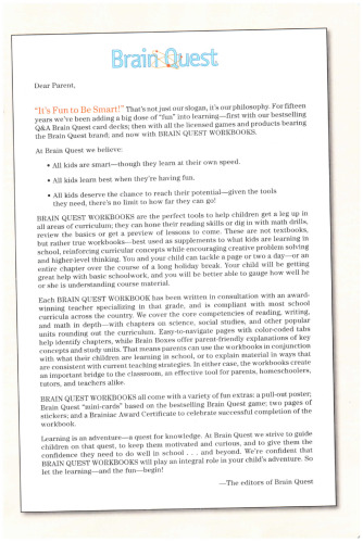 Brain Quest Workbook: Kindergarten