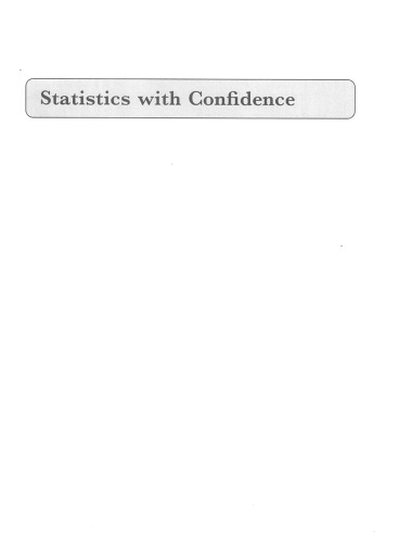 Statistics with Confidence: An Introduction for Psychologists (SAGE Foundations of Psychology series)