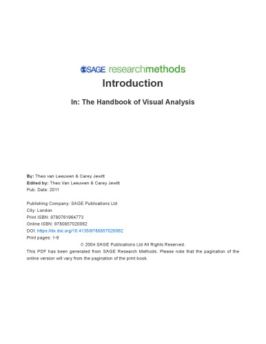 The Handbook of Visual Analysis