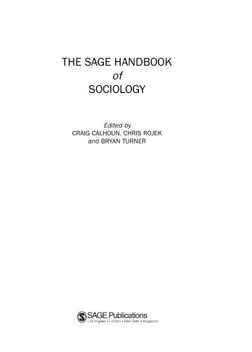 The SAGE Handbook of Sociology