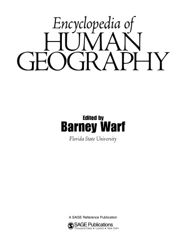 Encyclopedia of Human Geography