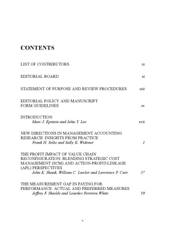 Advances in Management Accounting, Volume 12 (Advances in Management Accounting)