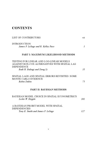 Spatial and Spatiotemporal Econometrics, Volume 18