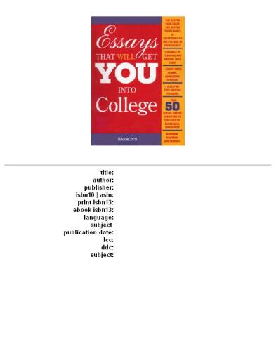 Essays That Will Get You into College