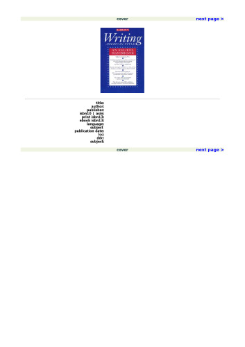 Writing American Style: An ESL EFL Handbook