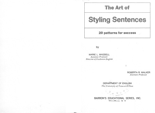 The Art of Styling Sentences