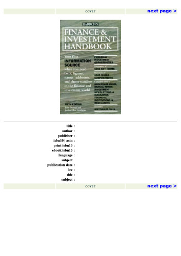 Barron's Finance & Investment Handbook (5th ed)