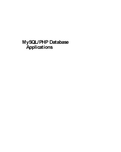 MySQL-PHP Database Applications