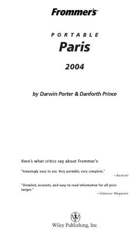 Frommer's Portable Paris 2004
