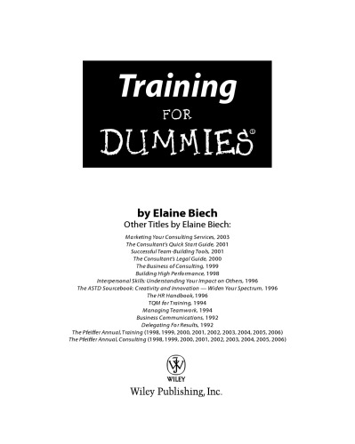 Training For Dummies