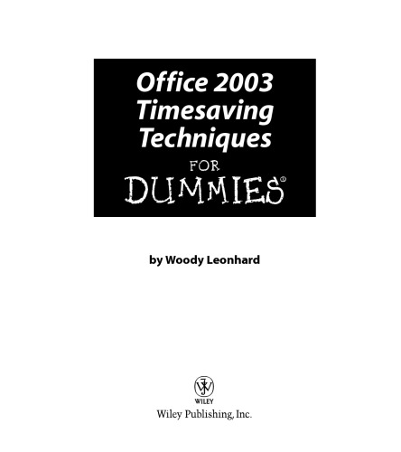 Office 2003 Timesaving Techniques For Dummies
