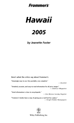 Frommer's Hawaii 2005 (Frommer's Complete)