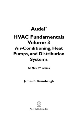 HVAC Fundamentals volume 3: Air Conditioning, Heat Pumps and Distribution Systems
