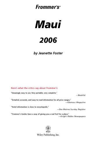 Frommer's Maui 2006 (Frommer's Complete)