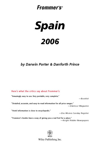Frommer's Spain 2006 (Frommer's Complete)