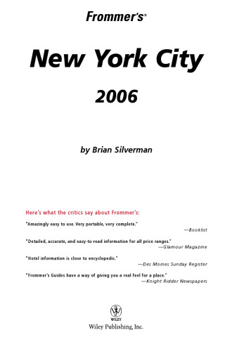 Frommer's New York City 2006 (Frommer's Complete)