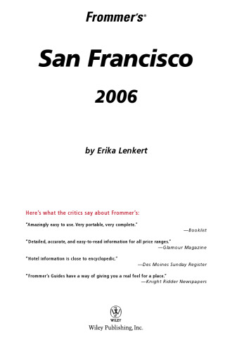 Frommer's San Francisco 2006 (Frommer's Complete)