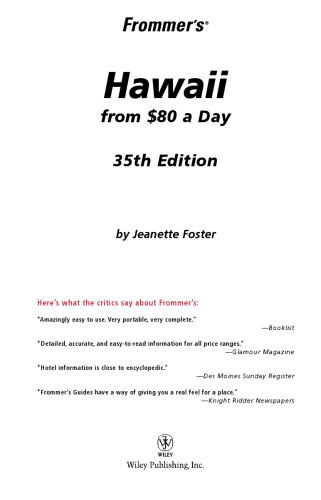 Frommer's Hawaii from $80 a Day (Frommer's $ A Day)