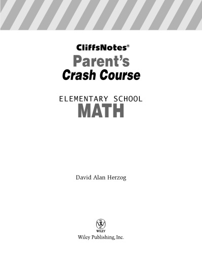 CliffsNotes Parent's Crash Course Elementary School Math (Cliffsnotes)