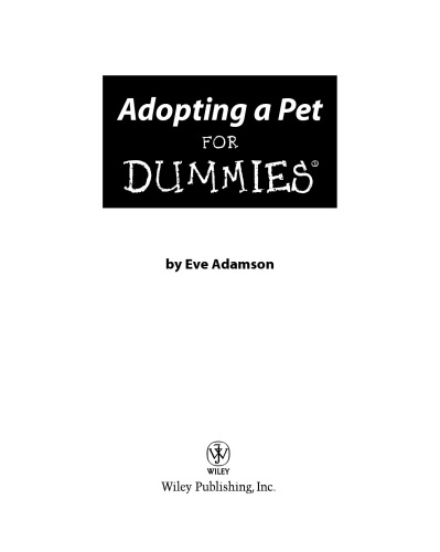 Adopting a Pet For Dummies