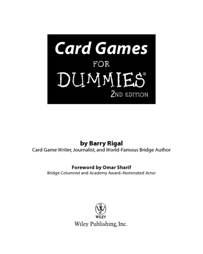 Card Games For Dummies (For Dummies (Sports & Hobbies))
