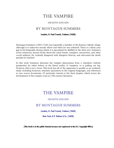 Vampire: His Kith and Kin
