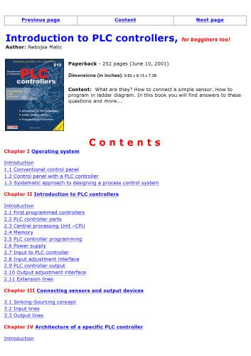 Introduction to Programmable Logic Controllers