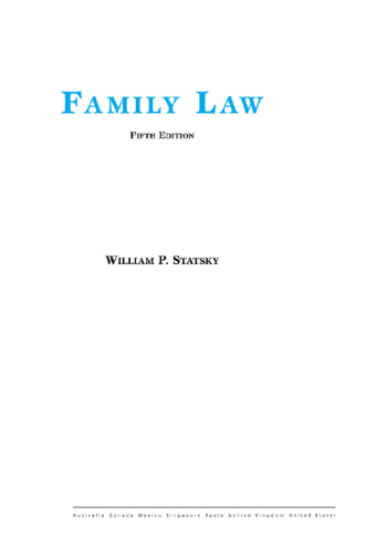 FAMILY LAW 5E (The West Legal Studies Series)